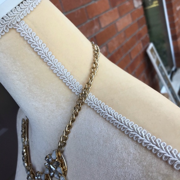 Women’s Gold Necklace W/ White Stones - Picture 8 of 8